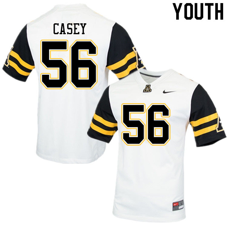 Youth #56 Ryker Casey Appalachian State Mountaineers College Football Jerseys Sale-White
